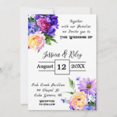 Hübsche violette Blumen Blumenzauber Einladung (Vorderseite)