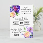 Hübsche violette Blumen Blumenzauber Einladung (Stehend Vorderseite)