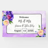Hübsche violette Blumen Blumenzehen Personalisiert Banner (Horizontal)