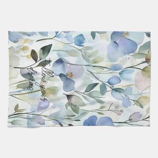 Hübsche violette Blumen Brautdusche Geschirrtuch (Horizontal)