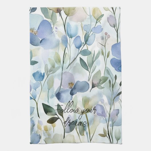 Hübsche violette Blumen Brautdusche Geschirrtuch (Vertikal)