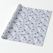 Hübsche violette Blumen Geschenkpapier (Ungerollt)