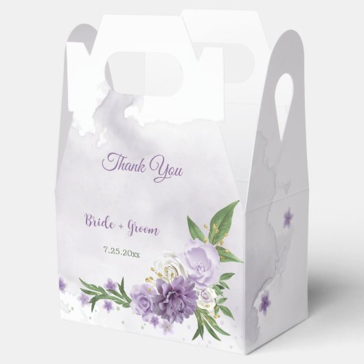 Hübsche violette Blumen Geschenkschachtel (Geöffnet)