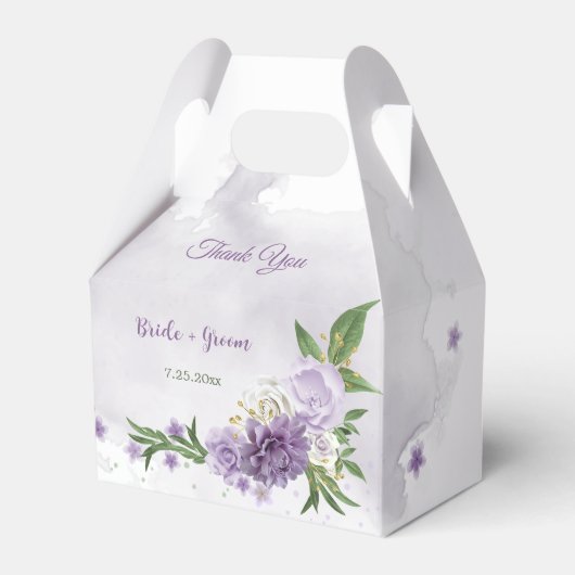 Hübsche violette Blumen Geschenkschachtel (Vorderseite)