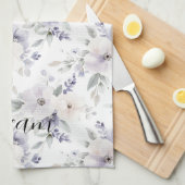 Hübsche violette Blumen Geschirrtuch (Viertel Falte)