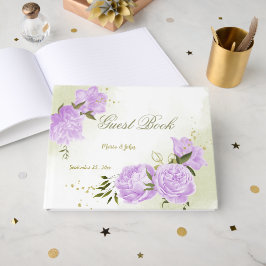 hübsche violette Blumen Grüne Blätter botanisch Gästebuch