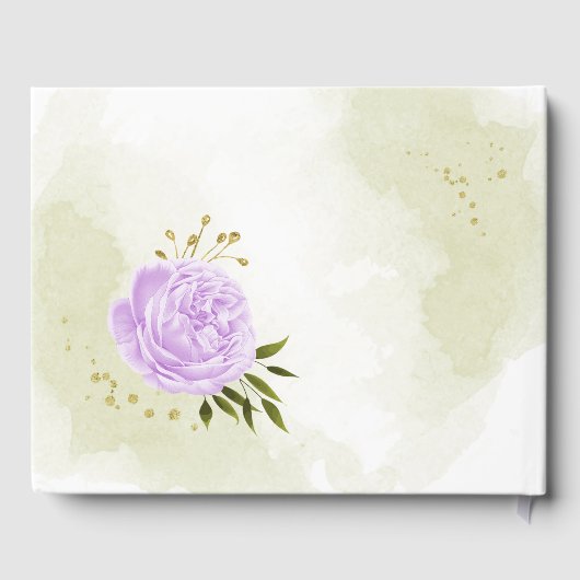 hübsche violette Blumen Grüne Blätter botanisch Gästebuch (Rückseite)