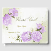 hübsche violette Blumen Grüne Blätter botanisch Gästebuch (Vorderseite)