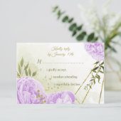 hübsche violette Blumen Grüne Blätter botanisch RSVP Karte (Stehend Vorderseite)