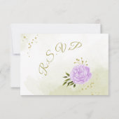 hübsche violette Blumen Grüne Blätter botanisch RSVP Karte (Rückseite)