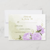 hübsche violette Blumen Grüne Blätter botanisch RSVP Karte (Vorderseite)