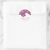 Hübsche violette Blumen Hochzeitsaufkleber Runder Aufkleber (Tasche)