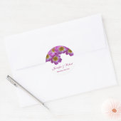 Hübsche violette Blumen Hochzeitsaufkleber Runder Aufkleber (Umschlag)