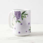 Hübsche violette Blumen Kaffeetasse (Vorderseite Links)