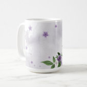 Hübsche violette Blumen Kaffeetasse (Vorderseite Links)