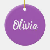 Hübsche violette Blumen Personalisierte Gartengesc Keramik Ornament (Hinten)