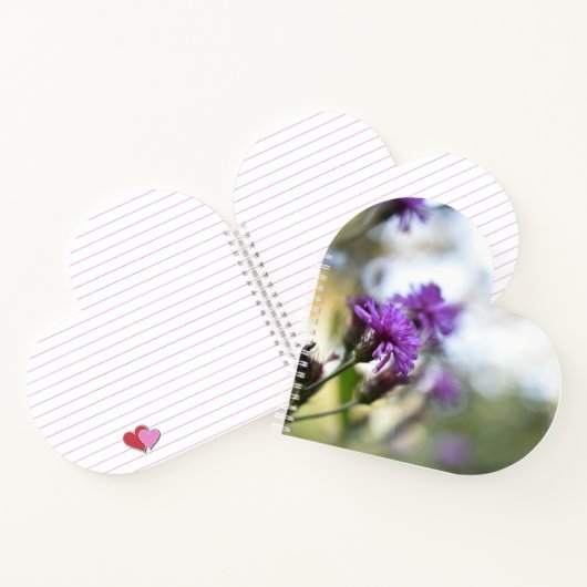 Hübsche violette Blumen Personalisierte Gartengesc Notizbuch (Innenseite)