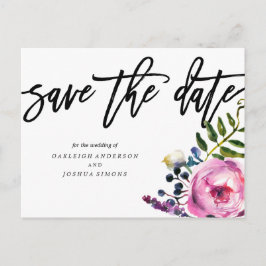 Hübsche violette Blumen Save the Date Postkarte