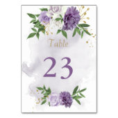 hübsche violette Blumen Tischnummer (Rückseite)