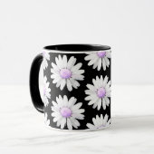 Hübsche violette gepunktete Gänseblümchen Tasse (Vorderseite Links)