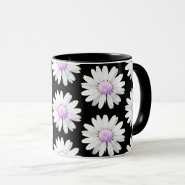Hübsche violette gepunktete Gänseblümchen Tasse