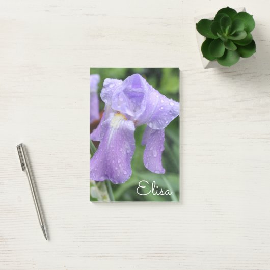 Hübsche violette nasse Iris Post-it Klebezettel (Büro)