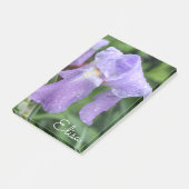 Hübsche violette nasse Iris Post-it Klebezettel (angewinkelt)
