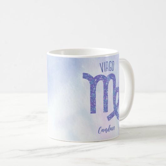 Hübsche Virgo Astrologie Signieren Personalisiert Kaffeetasse (VorderseiteRechts)