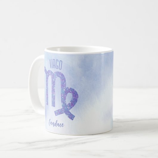 Hübsche Virgo Astrologie Signieren Personalisiert Kaffeetasse (Vorderseite Links)