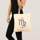 Hübsche Virgo Lila Astrologie Zeichen Personalisie Tragetasche (Vorderseite (Produkt))