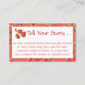 Hübsche Visitenkarte mit wenig Rot und Korallen Rabattkarte (Rückseite)