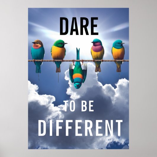 Hübsche Vögel auf einem Wire Dare Poster (Vorne)