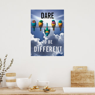 Hübsche Vögel auf einem Wire Dare Poster