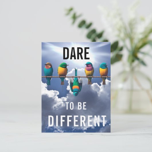Hübsche Vögel auf einem Wire Dare Postkarte (Stehend Vorderseite)