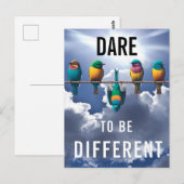Hübsche Vögel auf einem Wire Dare Postkarte (Vorne/Hinten)