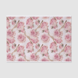 Hübsche Vögel auf rosa Rosenmuster Seidenpapier