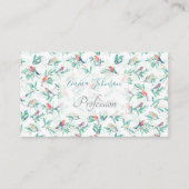 Hübsche Vögel Blätter Vintag Weißes Design Visitenkarte (Vorderseite)