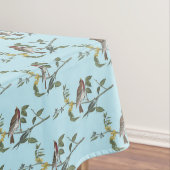 Hübsche Vögel in den Zweigen Türkisfrühling Tischdecke (Beispiel)