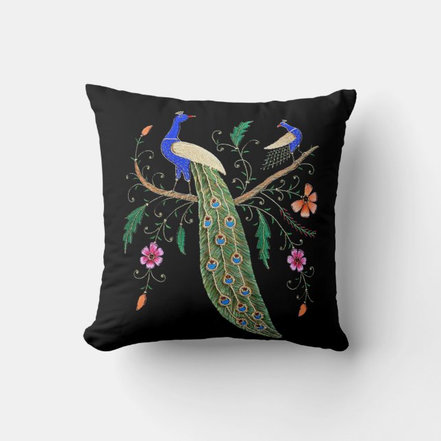 Hübsche Vögel und Blumen Kissen (Vorderseite)