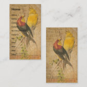 Hübsche Vögel Visitenkarte (Vorne/Hinten)