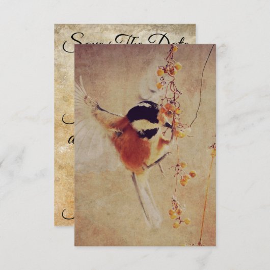 Hübsche Vogelhochzeit speichert das Datum (Vorne/Hinten)