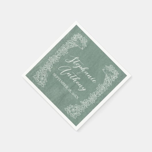 Hübsche Vogelschutzgrenze Serviette (Ecke)