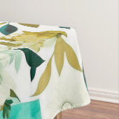 Hübsche Volkskunst Weiße und türkisfarbene Blume Tischdecke (Beispiel)