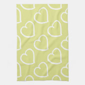 Hübsche, von Hand gezeichnete Herzen auf Grün Handtuch (Vertikal)