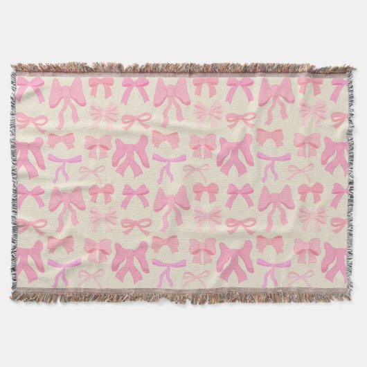 Hübsche vornehme rosa Schleifen Decke (Vorderseite)
