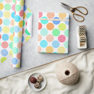 Hübsche vornehme Sommerfarben Polka-Punkte-Muster Geschenkpapier