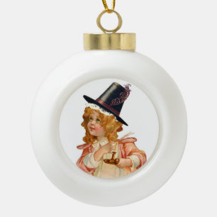 Hübsche Waliser-Mädchen-Verzierung Keramik Kugel-Ornament