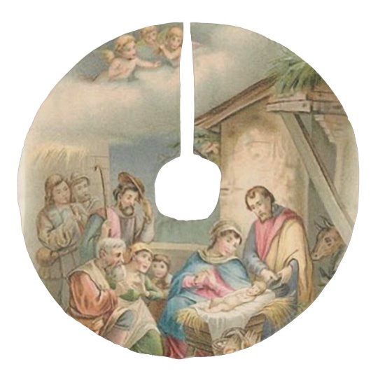 "Hübsche Wanggerszene" Leinenimitat Weihnachtsbaumdecke (Vorderseite)