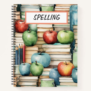 HÜBSCHE WASSERBÜCHER UND Äpfel Notizblock