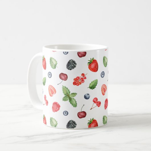 Hübsche Wasserfarbe Berry Muster Küche Kaffeetasse (Vorderseite Links)